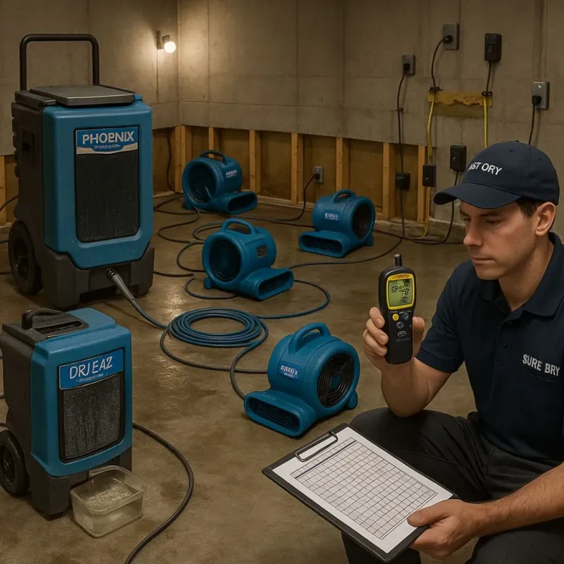 Structural Drying and Dehumidification process in Union, OH